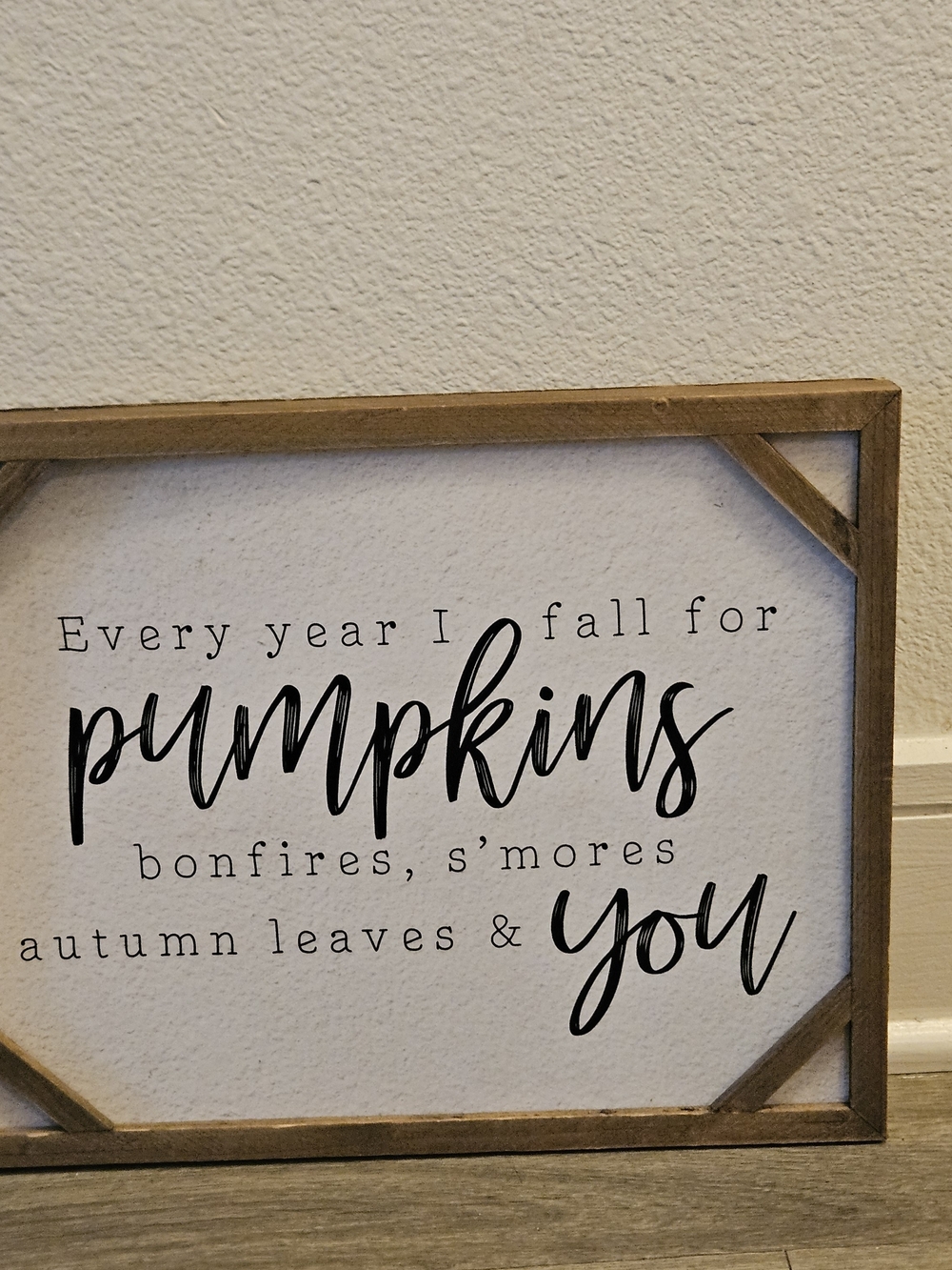 Autumn Pumpkins and You Wooden‎ Framed Wall Decor Farmhouse Rustic
